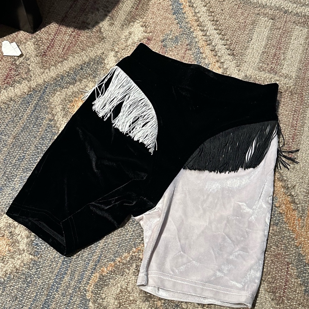 Fashion Brand Company Black and White Fringe Shorts